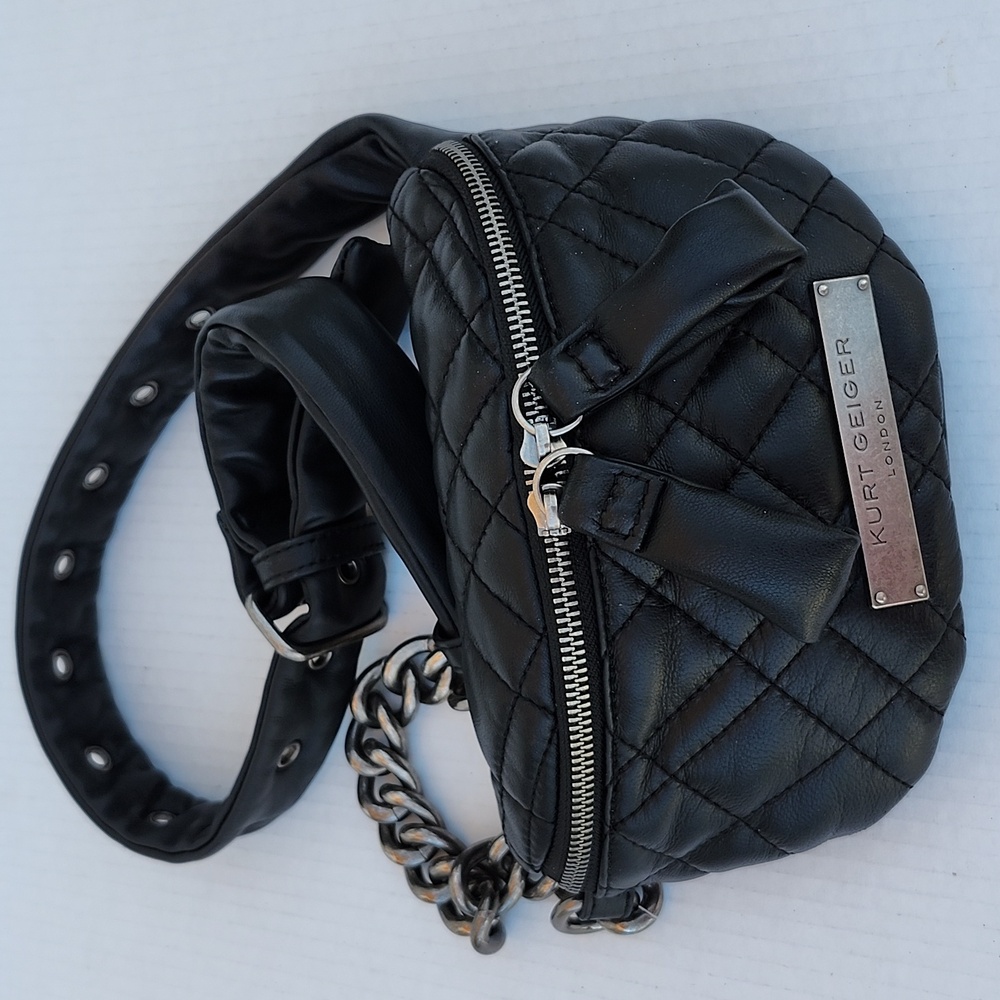 Kurt Geiger Brixton Lambskin Quilted Chest/Belt Bag